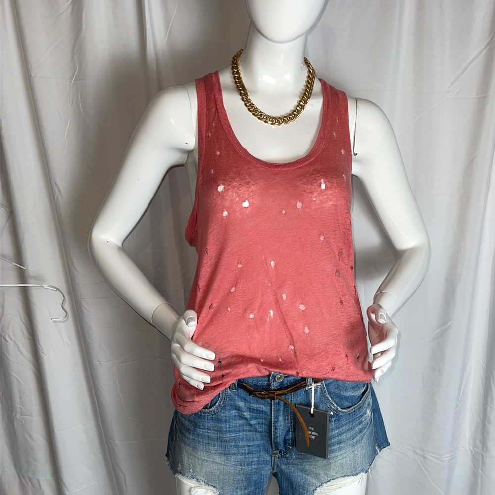 IRO | “Doris” Coral Distressed Linen Tank | XS